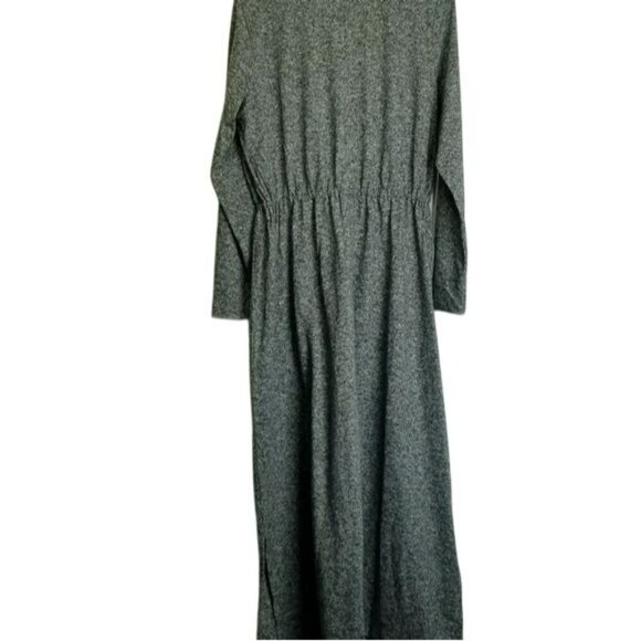 Ambernoon II Gray Long Sleeve Maxi Dress With Zipper Front Elastic Waist Medium - Picture 4 of 8